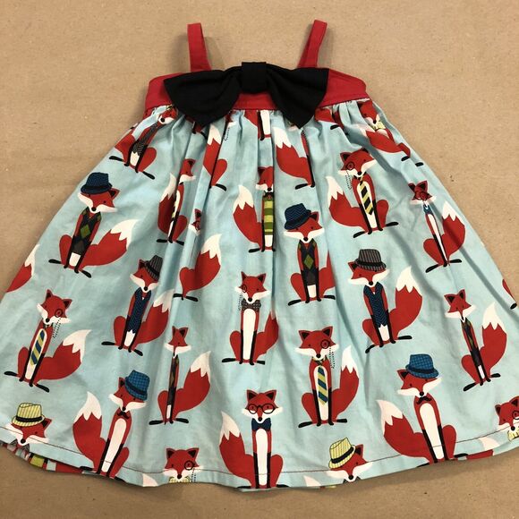 Size 18 Months Handmade Fox Dress With Removeable Box! - Picture 1 of 9